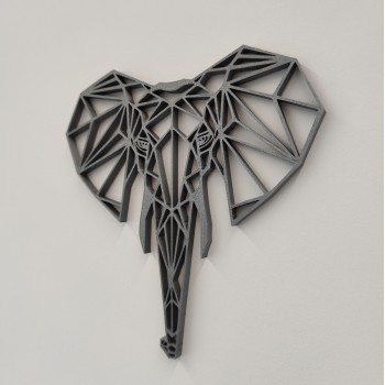 Tête d'éléphant - décoration Géométrique - 3/4