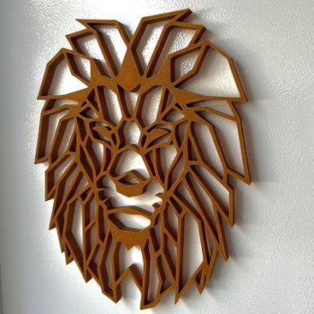 Tête de lion - décoration Géométrique - 3/4