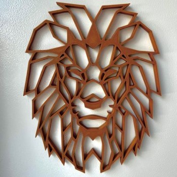Tête de lion - décoration Géométrique - face